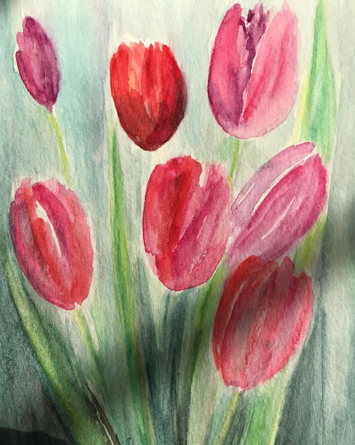 Watercolor card pink & red tulips.jpg