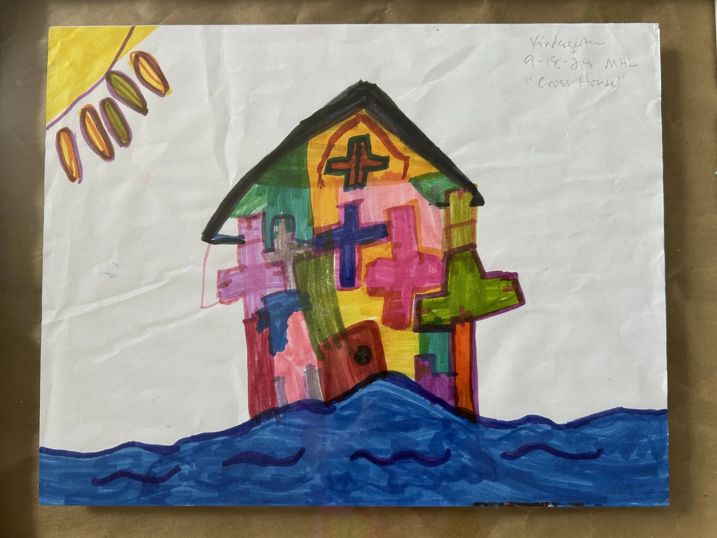 Margaret's first drawing of The Heaven House. age 5