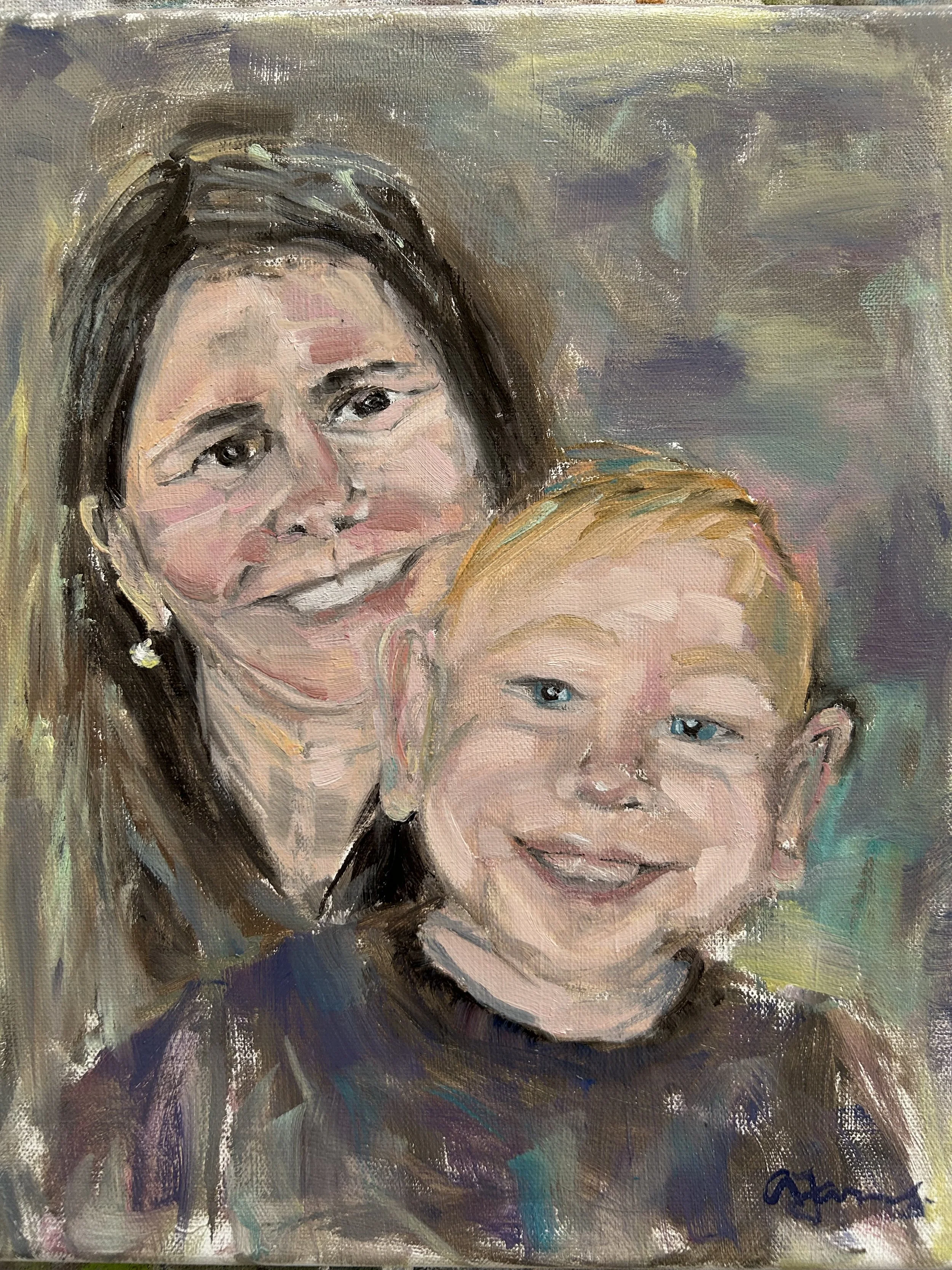 Selfie mother and son
oil on canvas by request