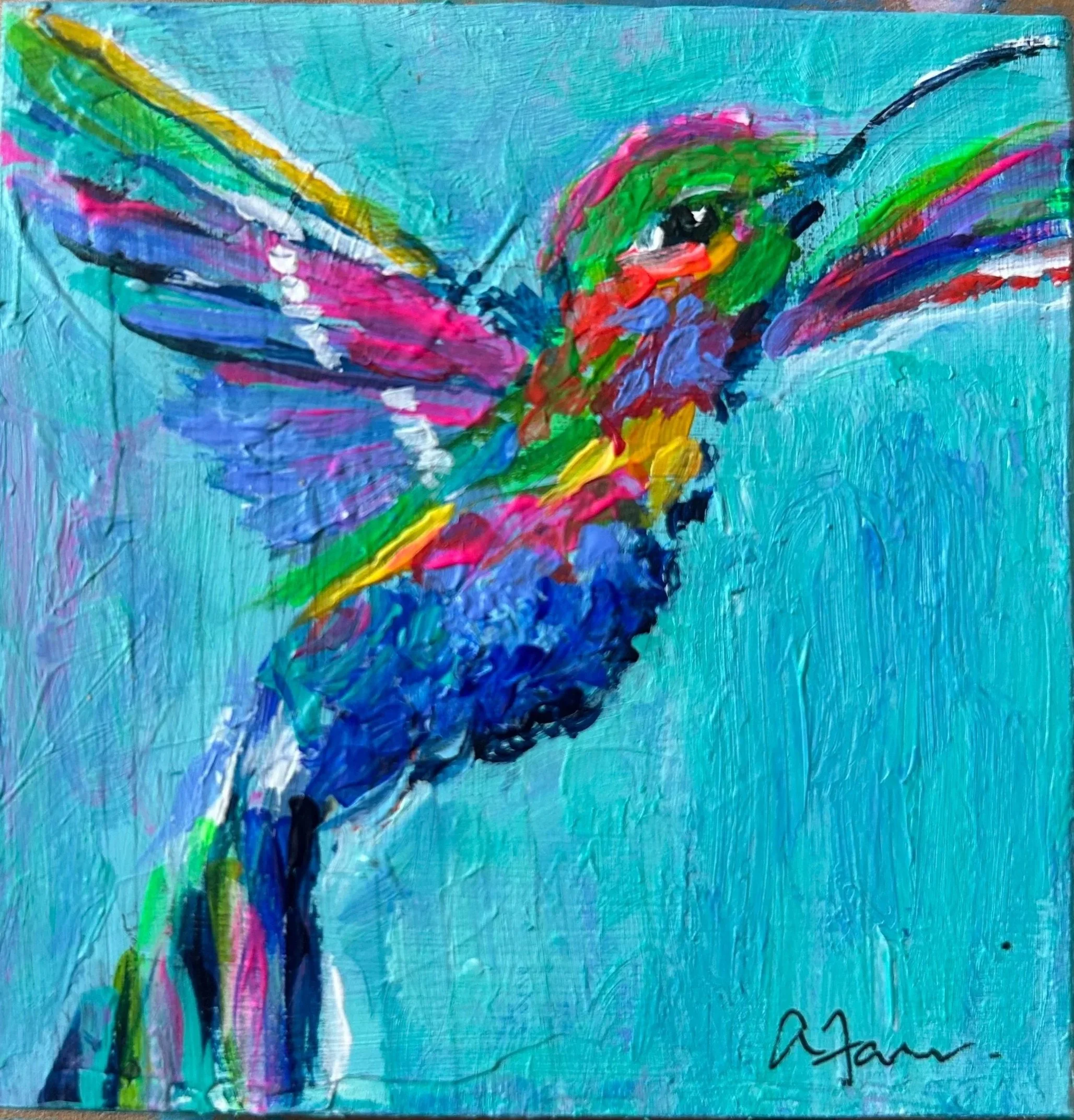 Hummingbird
acrylic on wood block
4 x 4 inches
Sold