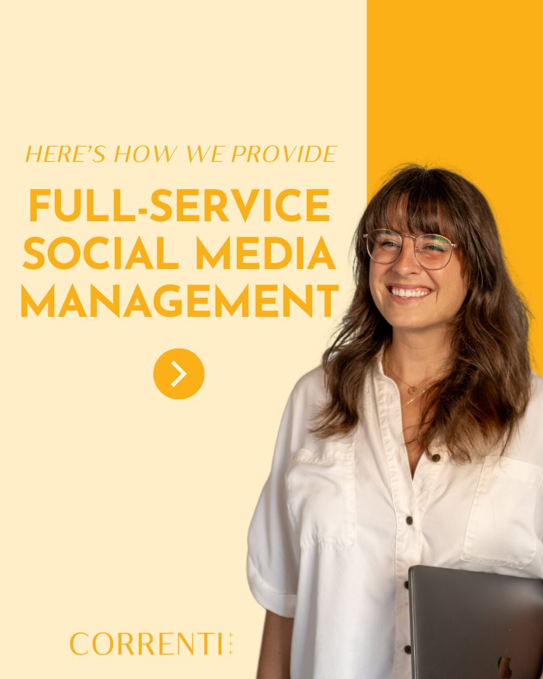 Social media management that actually makes your life easier.

When you work with Correnti, you&rsquo;re not just getting posts&mdash;you&rsquo;re getting a full-service experience designed to take marketing off your plate and help you show up consis