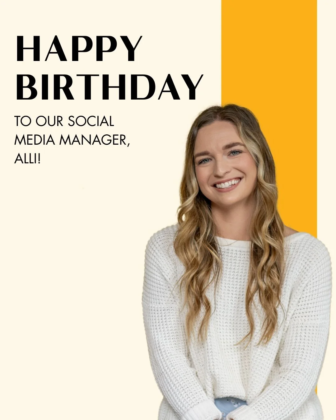 Help us wish a very happy birthday to Alli, our Social Media Manager! 🎂

Alli brings creativity, strategy, and consistency to our clients&rsquo; content every single day. From turning ideas into scroll-stopping posts to keeping brands connected with