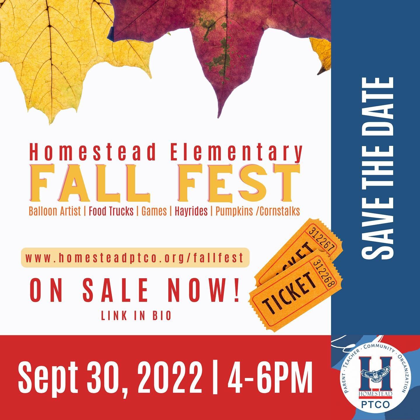 FALL &bull; FAMILY &bull; FUN! Save the Date &amp; Purchase Tickets TODAY! 
[Details, Food Truck Menus, Tickets &amp; Volunteer Sign-Up] &gt; Tap LINK IN BIO!