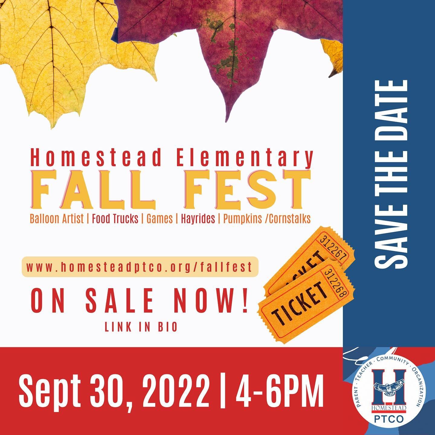 FALL &bull; FAMILY &bull; FUN! Save the Date &amp; Purchase Tickets TODAY! 
[Details, Food Truck Menus, Tickets &amp; Volunteer Sign-Up] &gt; Tap LINK IN BIO!