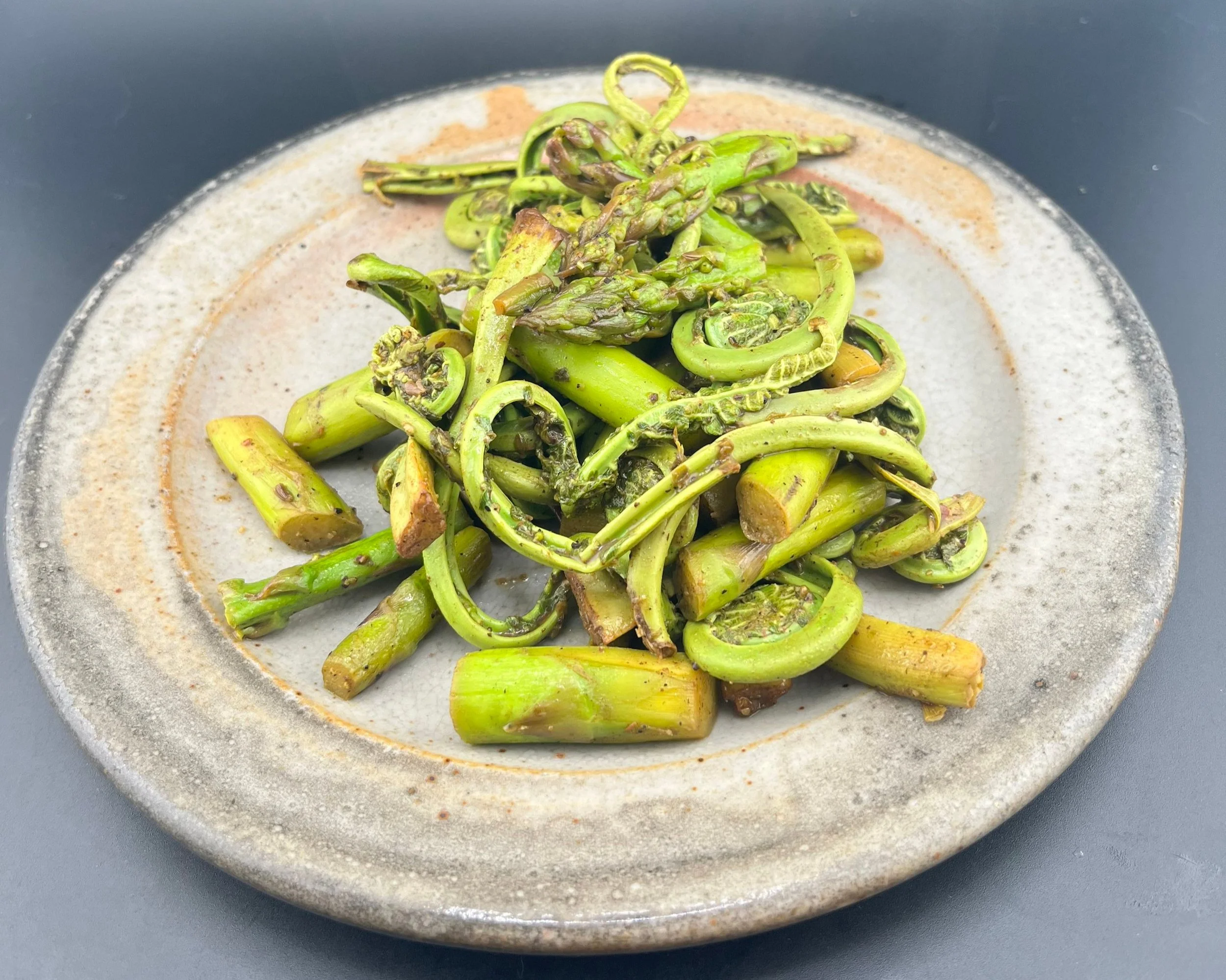 Spring All-Star Sauté: Asparagus, Fiddleheads, and Ramps