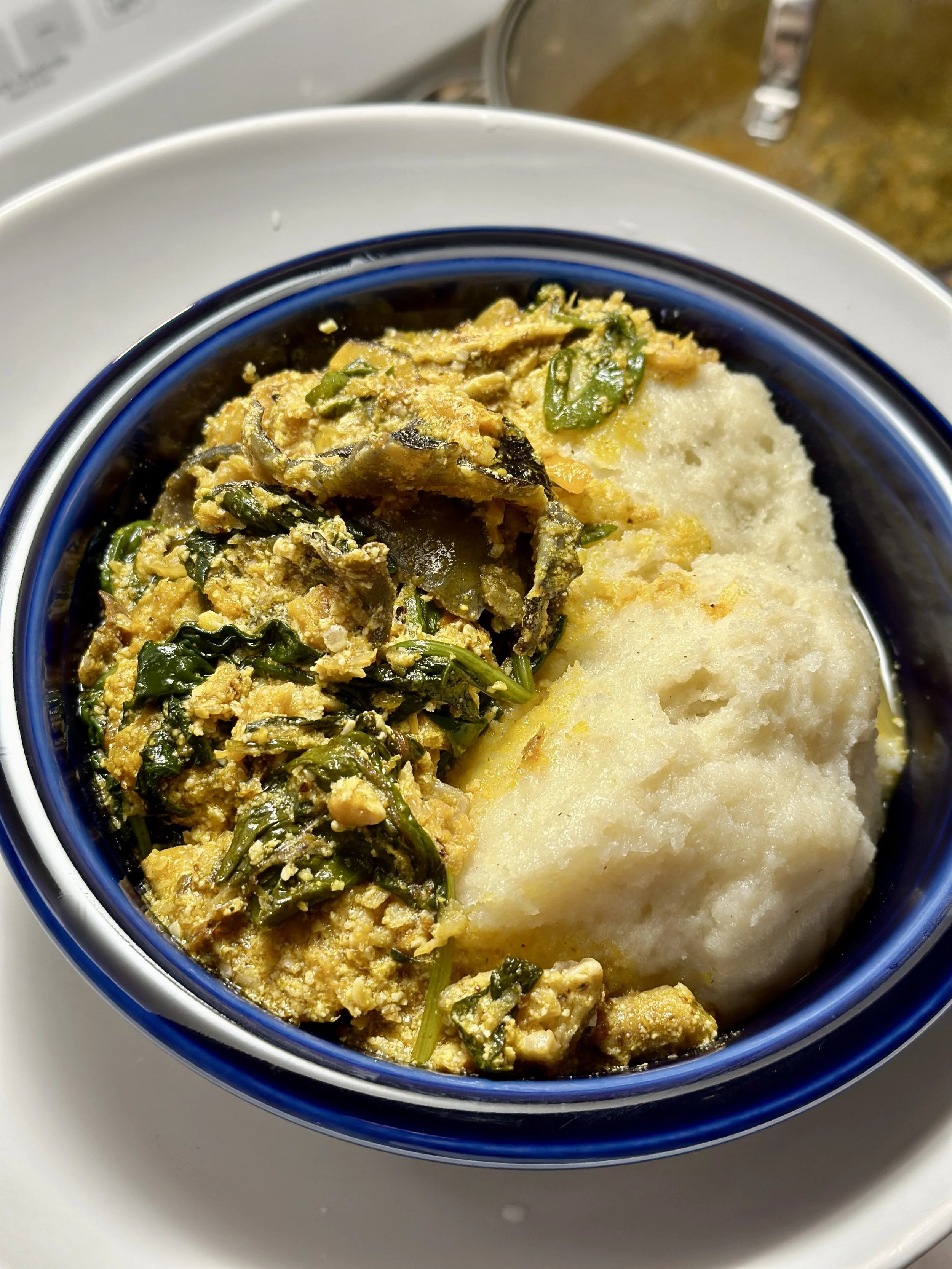 Egusi and spinach along side ugali