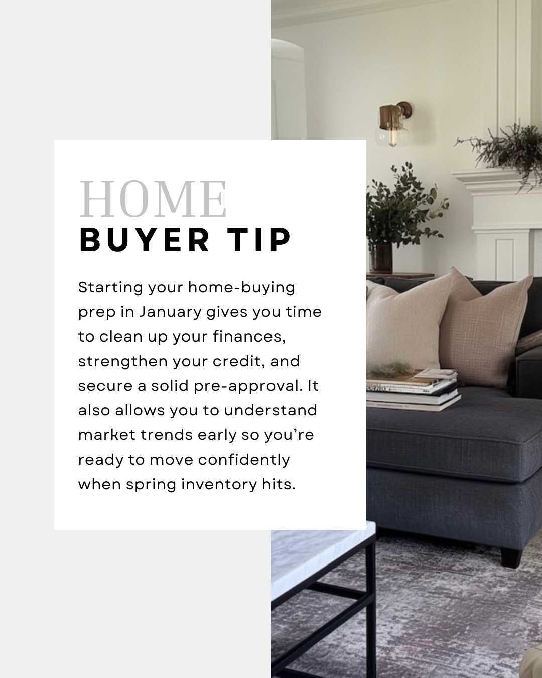 Spring buyers win when they start in January. Getting your finances organized and securing a strong pre-approval now puts you ahead of the competition long before the market picks up. #CanadianMortgages #MortgageBrokersCA #HomeFinancingCanada #Mortga