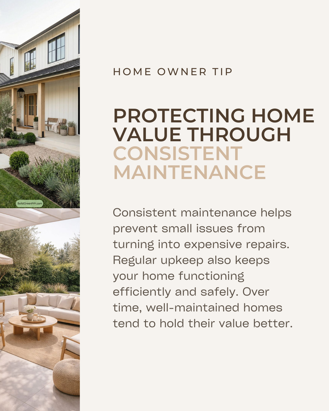 Protecting your home’s value doesn’t happen all at once, it comes from consistent care over time. Staying on top of maintenance helps preserve both the comfort of your home and its long-term investment potential.

#HomeBuyingTips #PropertyMarket #Hou