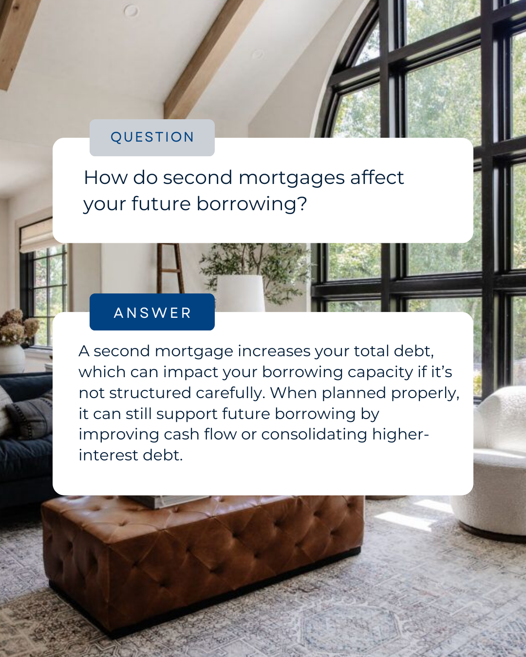 Second mortgages can be a smart tool—but how they’re structured matters. When planned strategically, they can support your long-term goals instead of limiting future borrowing power. The key is making sure today’s decision still works for tomorrow. #