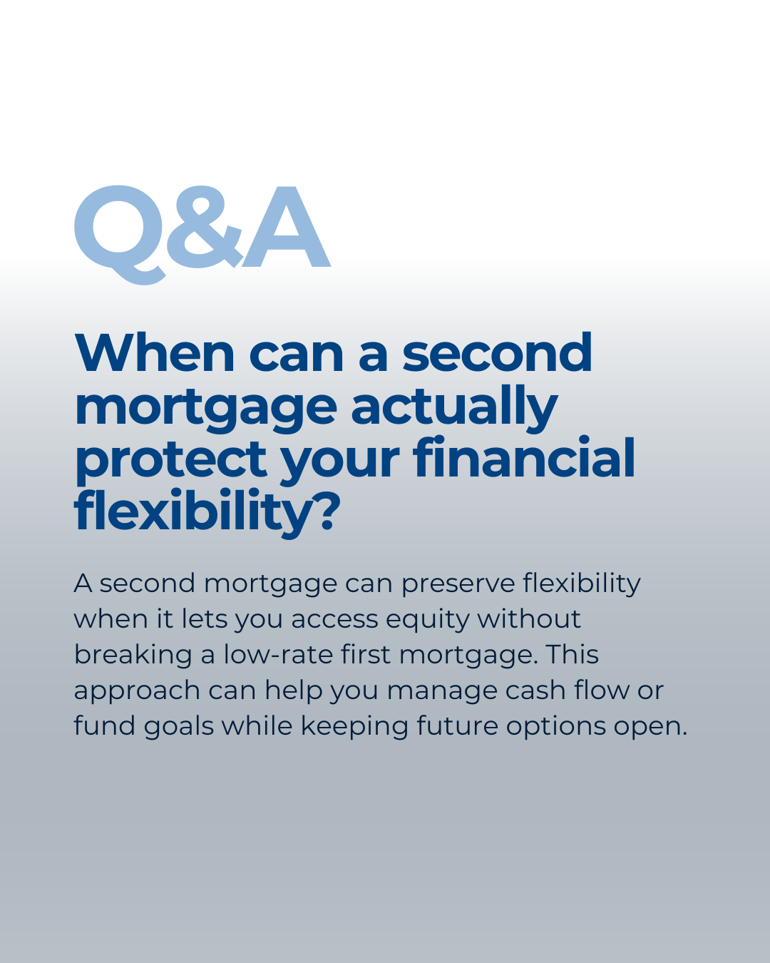 Second mortgages aren’t just about access to funds—they can be a strategic way to protect flexibility. When structured properly, they allow you to use equity without disrupting a strong first mortgage or long-term plan. #CanadianMortgages #MortgageBr