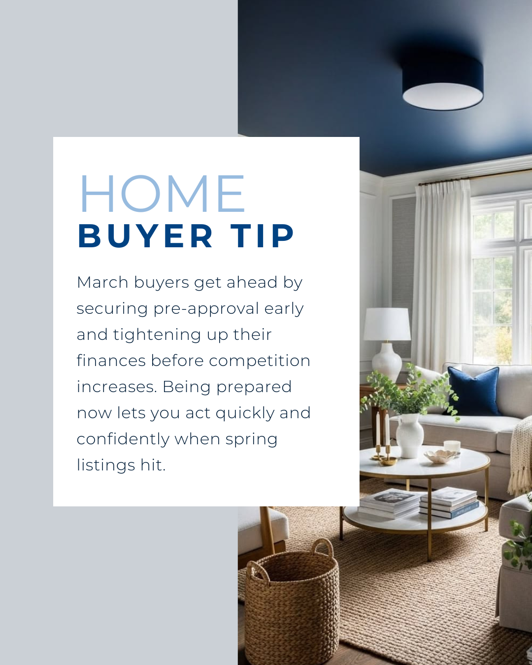 Spring competition rewards buyers who prepare early. Getting organized and pre-approved in March gives you a head start when the market picks up and puts you in a stronger position to win the right home. #CanadianMortgages #MortgageBrokersCA #HomeFin
