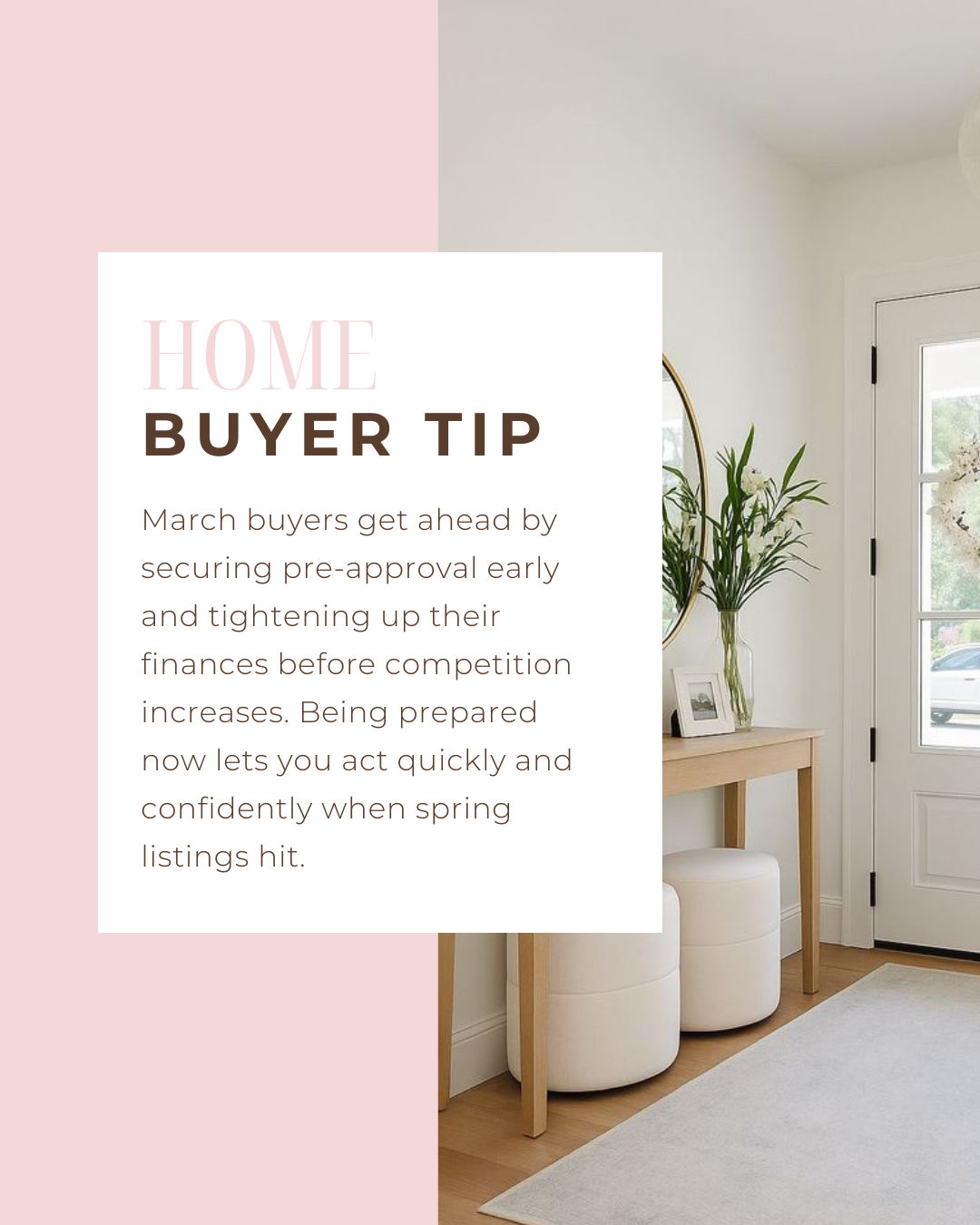 Spring competition rewards buyers who prepare early. Getting organized and pre-approved in March gives you a head start when the market picks up and puts you in a stronger position to win the right home. #CanadianMortgages #MortgageBrokersCA #HomeFin