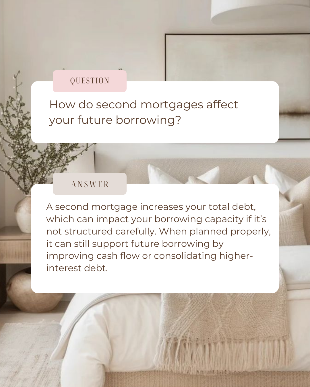 Second mortgages can be a smart tool—but how they’re structured matters. When planned strategically, they can support your long-term goals instead of limiting future borrowing power. The key is making sure today’s decision still works for tomorrow. #