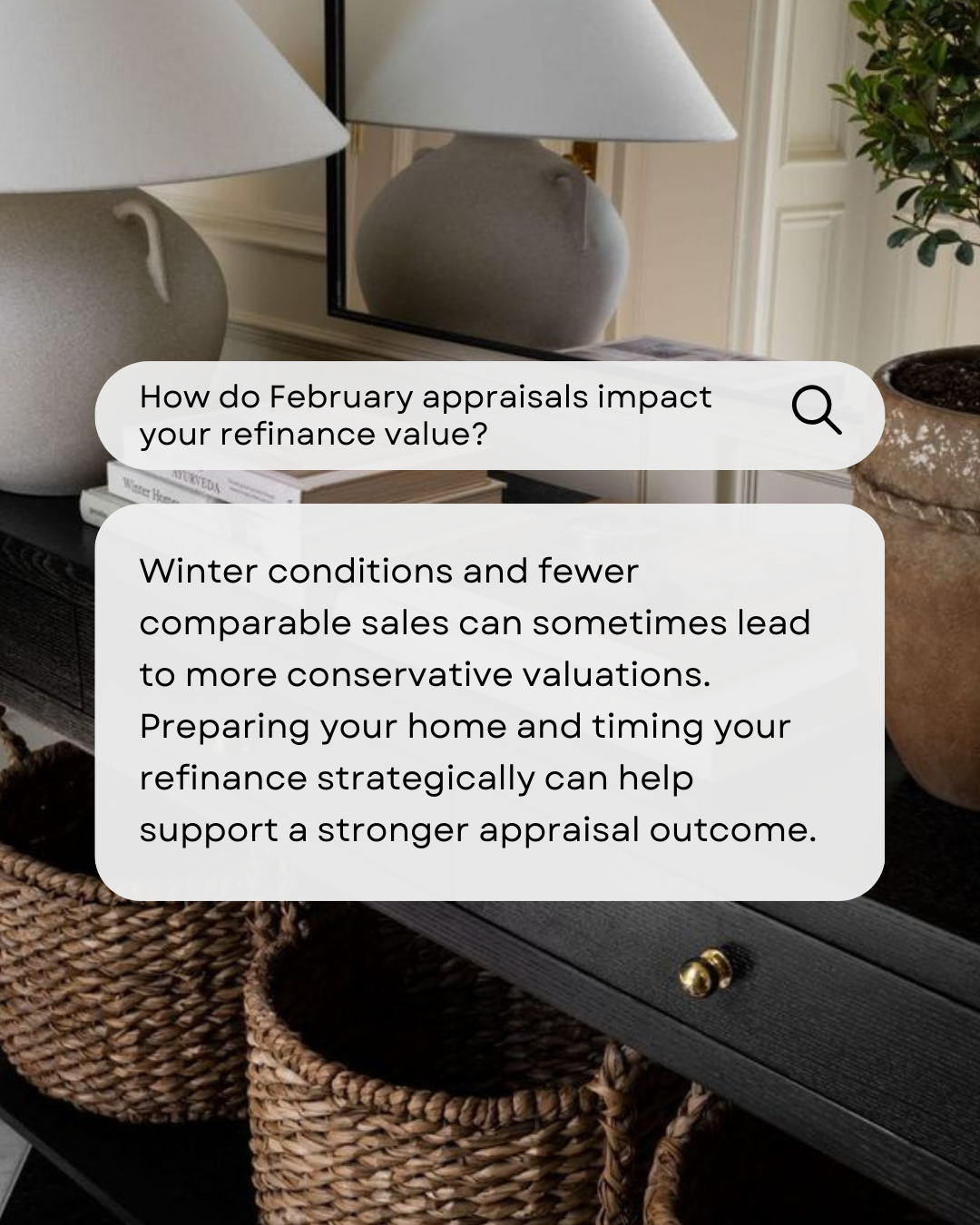 February appraisals can play a bigger role in your refinance than you might expect. With winter market conditions in mind, preparation and timing can make all the difference in the value you receive. #CanadianBroker #CanadianAgent #HomeLoan #Investme