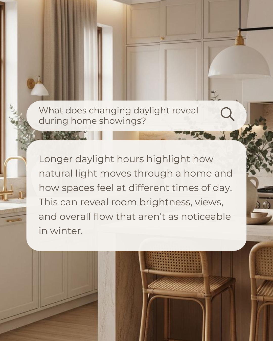 As daylight shifts, homes reveal more than just square footage, they show how light, layout, and flow truly work together. Paying attention to natural light during showings can make a big difference in how a home feels and functions.

#Realtor #Canad