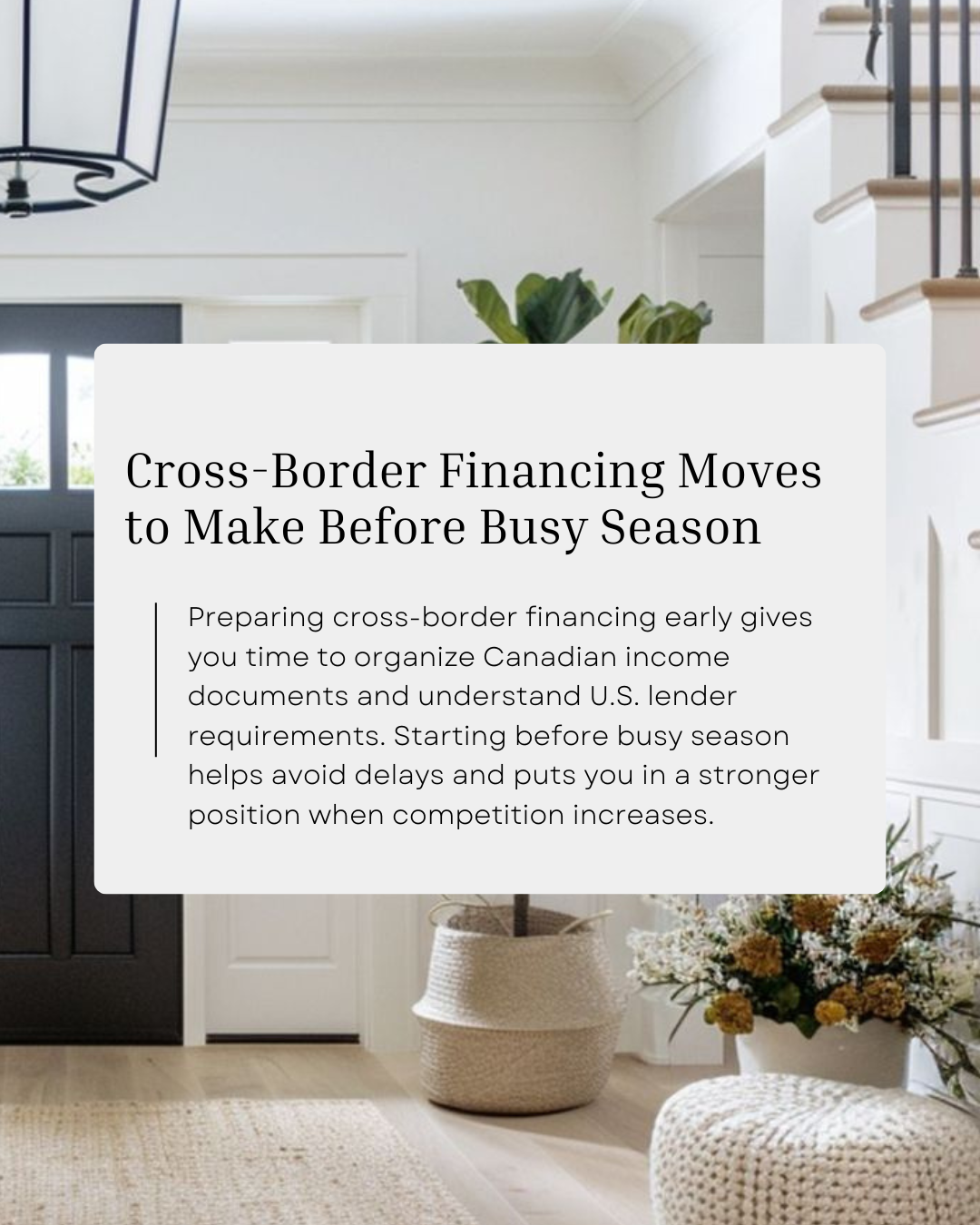 Cross-border purchases move smoother when the planning starts early. Laying the groundwork now helps you avoid last-minute stress and move confidently when the U.S. market heats up. #CanadianBroker #CanadianAgent #HomeLoan #Investment #Finance #Mortg