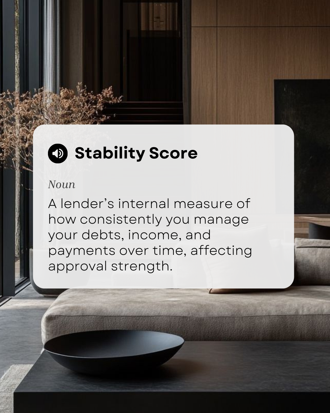 Your Stability Score plays a bigger role in mortgage approval than most people realize. It reflects how consistently you manage your income, debts, and payments—giving lenders confidence in your long-term reliability. Strengthen the habits behind you