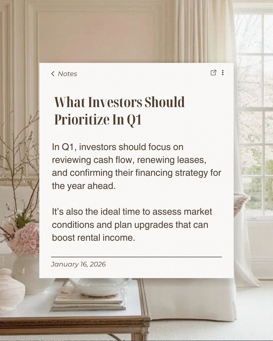 Q1 sets the tone for your entire investment year. Reviewing cash flow, renewing leases, and tightening your financing strategy now can position your portfolio for stronger returns all year long. #CanadianBroker #CanadianAgent #HomeLoan #Investment #F