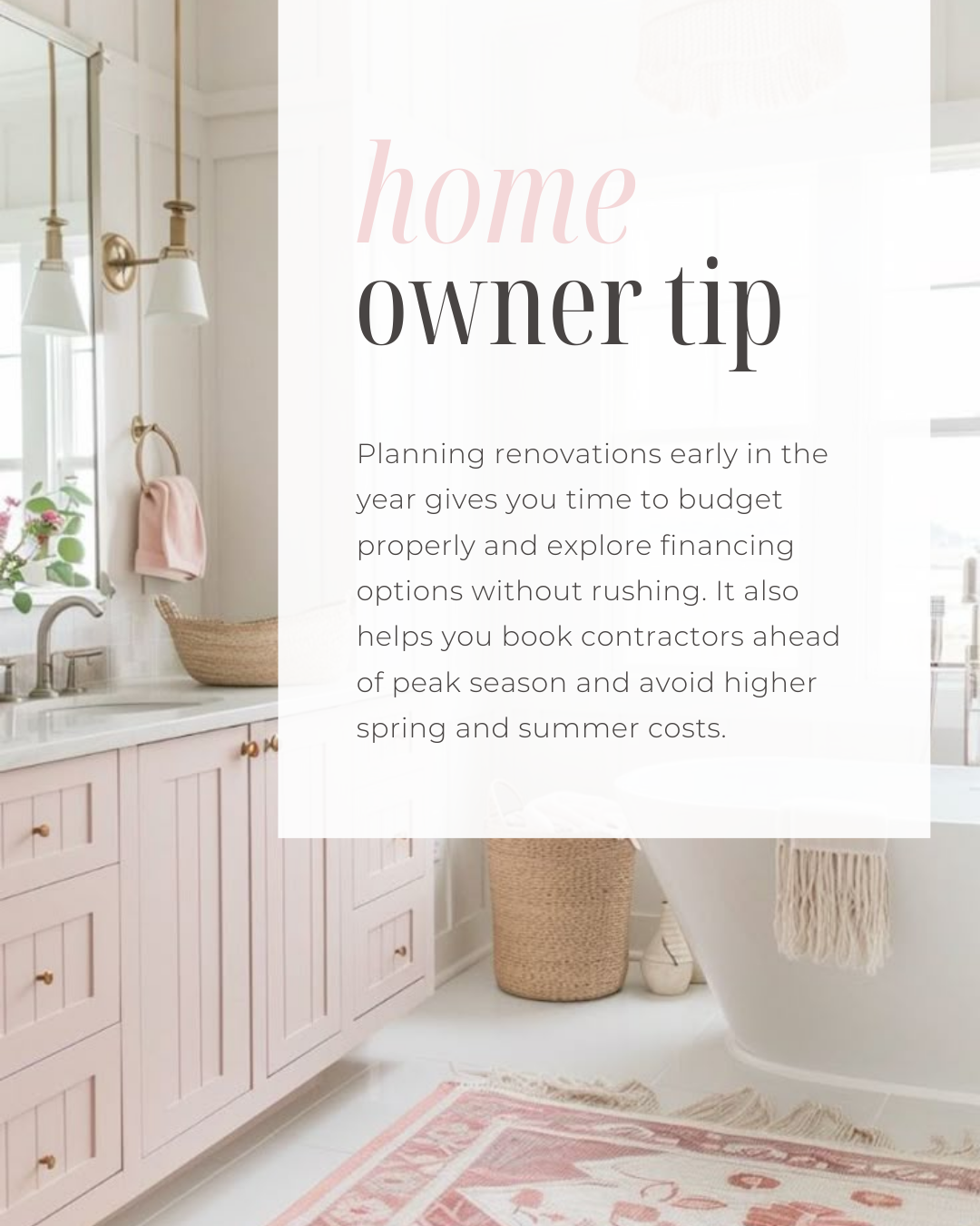 Early planning makes renovations smoother and more affordable. When you plan ahead, you protect your budget, timeline, and long-term home value—before busy season hits. #CanadianBroker #CanadianAgent #HomeLoan #Investment #Finance #MortgageRate #Cred