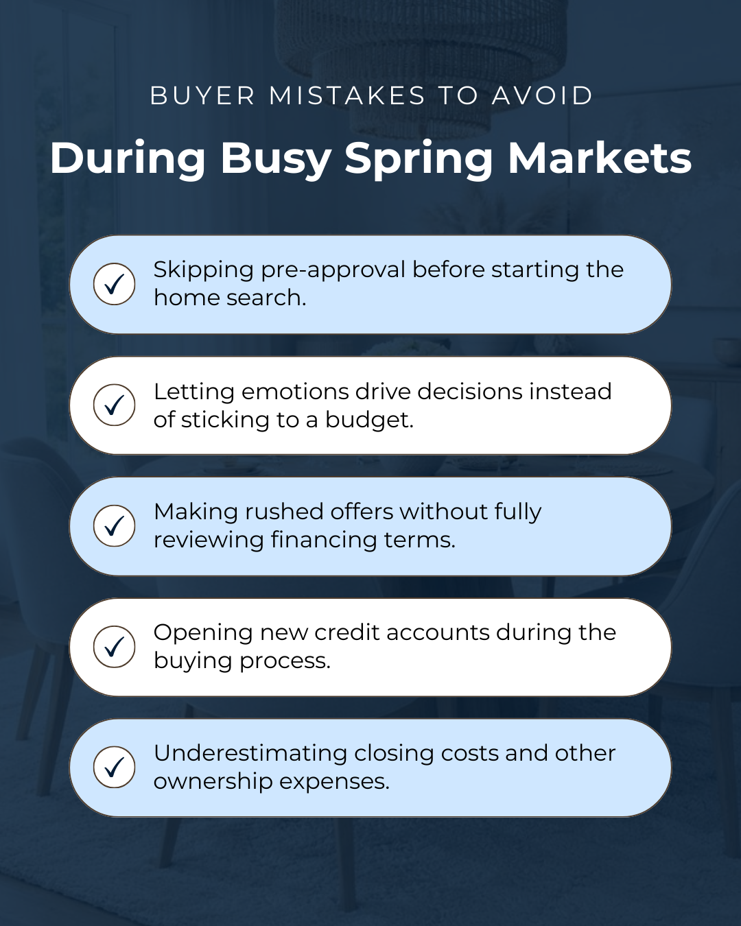 Busy spring markets can make buyers feel pressured to move quickly. Staying prepared and avoiding common mistakes helps buyers make confident decisions even when competition is high. #HomeBuyingTips #PropertyMarket #HousingMarket #HomeOwnership #Fina