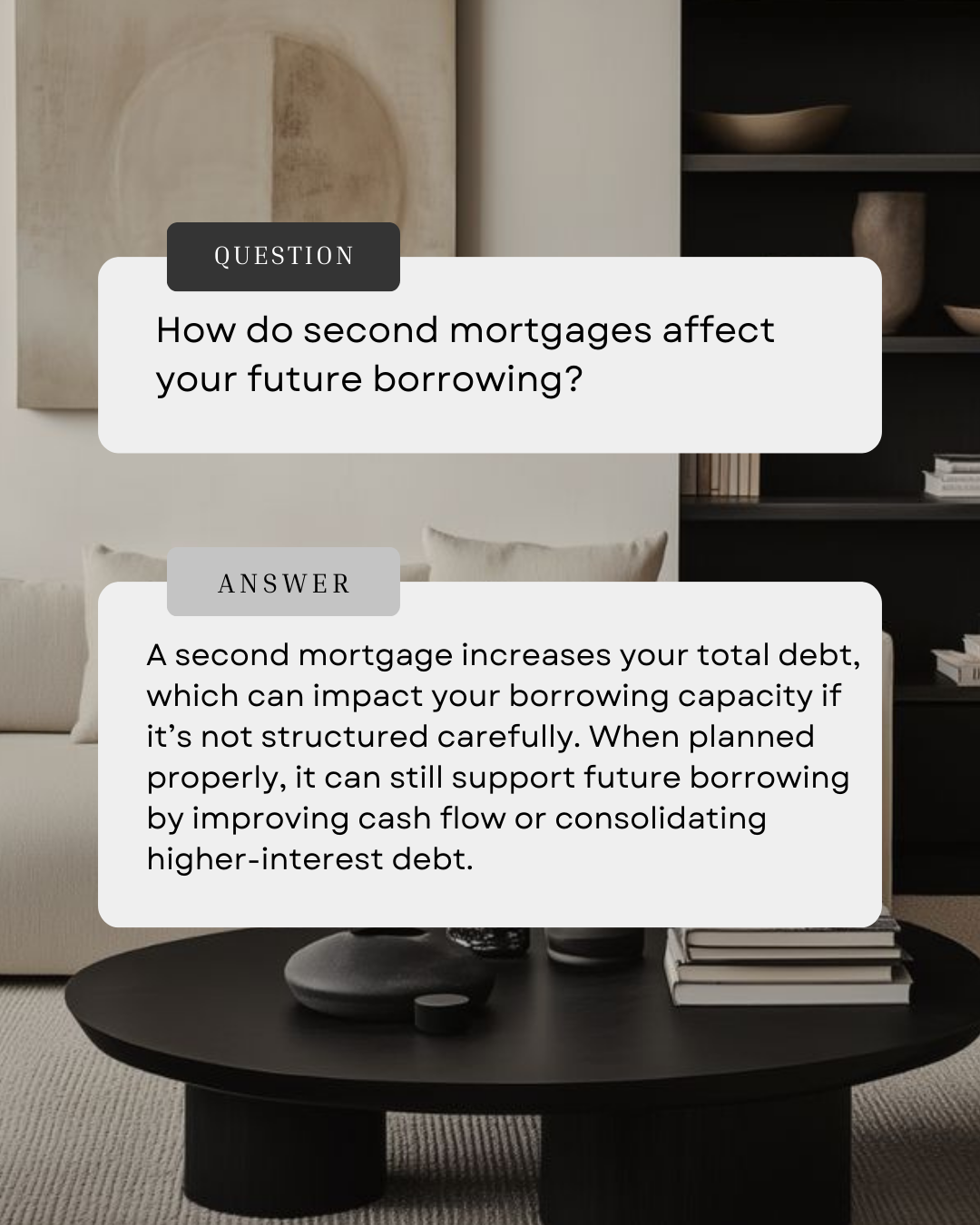 Second mortgages can be a smart tool—but how they’re structured matters. When planned strategically, they can support your long-term goals instead of limiting future borrowing power. The key is making sure today’s decision still works for tomorrow. #