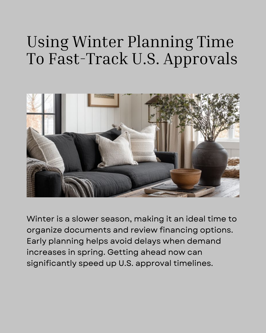 Winter planning can be your biggest advantage when it comes to U.S. financing. Taking time now to prepare documents and strategy helps fast-track approvals when you’re ready to move. Smart planning today leads to smoother cross-border buying tomorrow