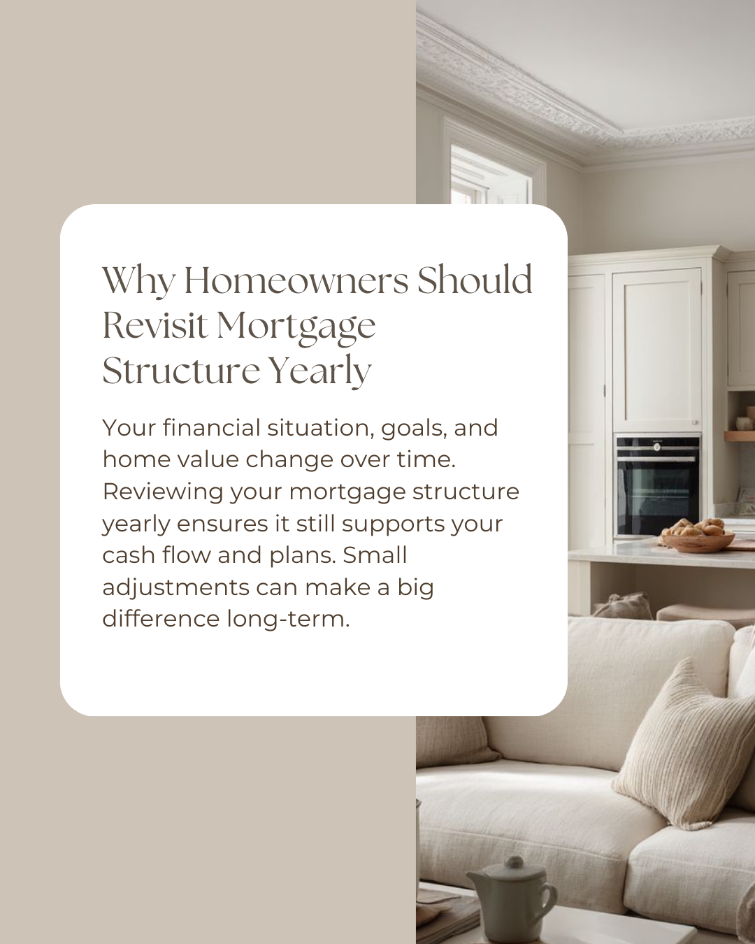 Your mortgage shouldn’t stay on autopilot. Checking in on your structure each year helps make sure it’s still working for you—not against you. A simple review now can lead to smarter options later.

#CanadianMortgages #MortgageBrokersCA #HomeFinancin