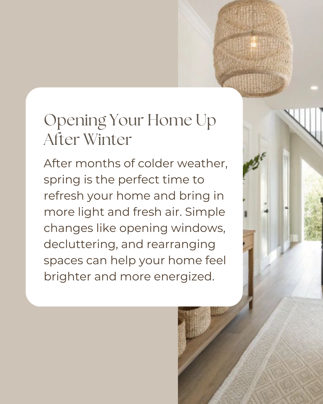 After a long winter, even small changes can make your home feel brand new. Letting in light, refreshing your space, and creating a lighter atmosphere can bring a sense of calm and renewal for the season ahead.

#HomeBuyingTips #PropertyMarket #Housin