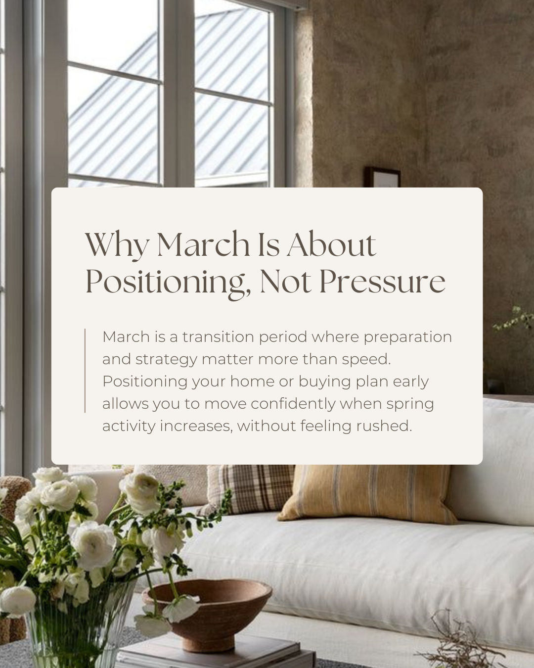 March isn’t about rushing decisions, it’s about setting yourself up for success. Thoughtful positioning now creates better opportunities and smoother outcomes as the market gains momentum.

#Realtor #CanadianRealtor #Investment #DreamHome #MarketTren