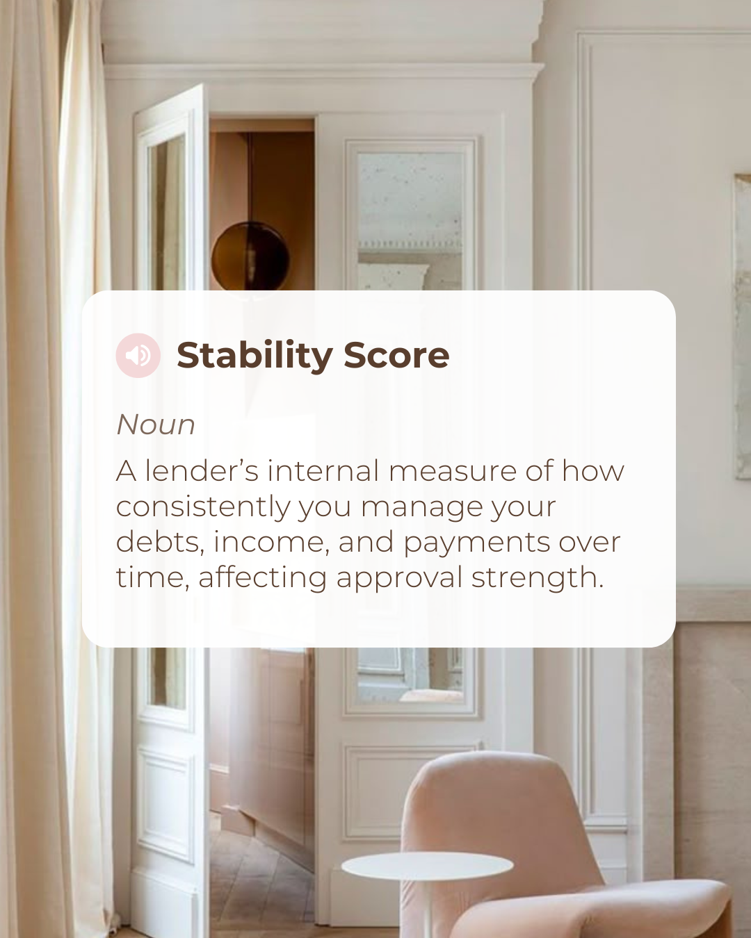 Your Stability Score plays a bigger role in mortgage approval than most people realize. It reflects how consistently you manage your income, debts, and payments—giving lenders confidence in your long-term reliability. Strengthen the habits behind you