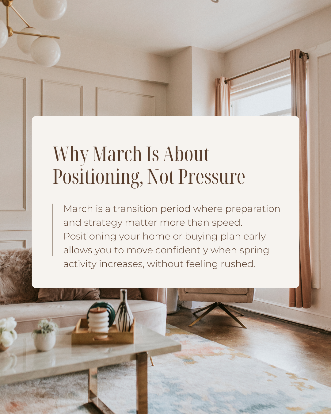 March isn’t about rushing decisions, it’s about setting yourself up for success. Thoughtful positioning now creates better opportunities and smoother outcomes as the market gains momentum. #Realtor #CanadianRealtor #Investment #DreamHome #MarketTrend