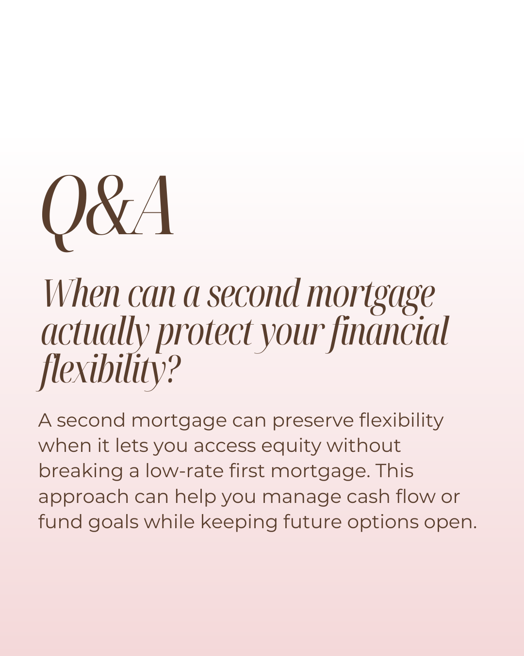 Second mortgages aren’t just about access to funds—they can be a strategic way to protect flexibility. When structured properly, they allow you to use equity without disrupting a strong first mortgage or long-term plan. #CanadianMortgages #MortgageBr