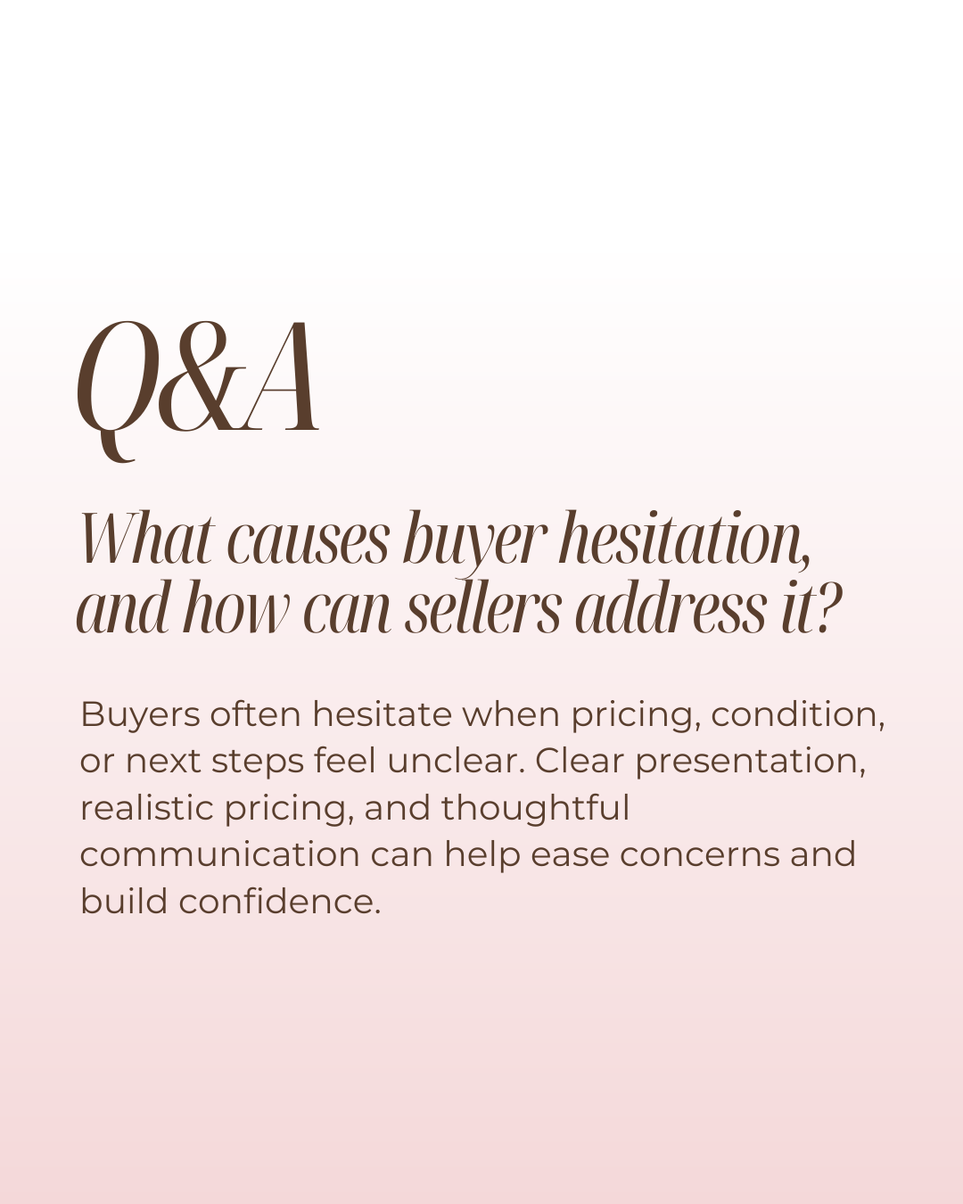 Buyer hesitation isn’t always a no, it’s often a need for clarity. Addressing concerns early through pricing, presentation, and transparency helps buyers feel confident moving forward. #Realtor #CanadianRealtor #Investment #DreamHome #MarketTrends #P