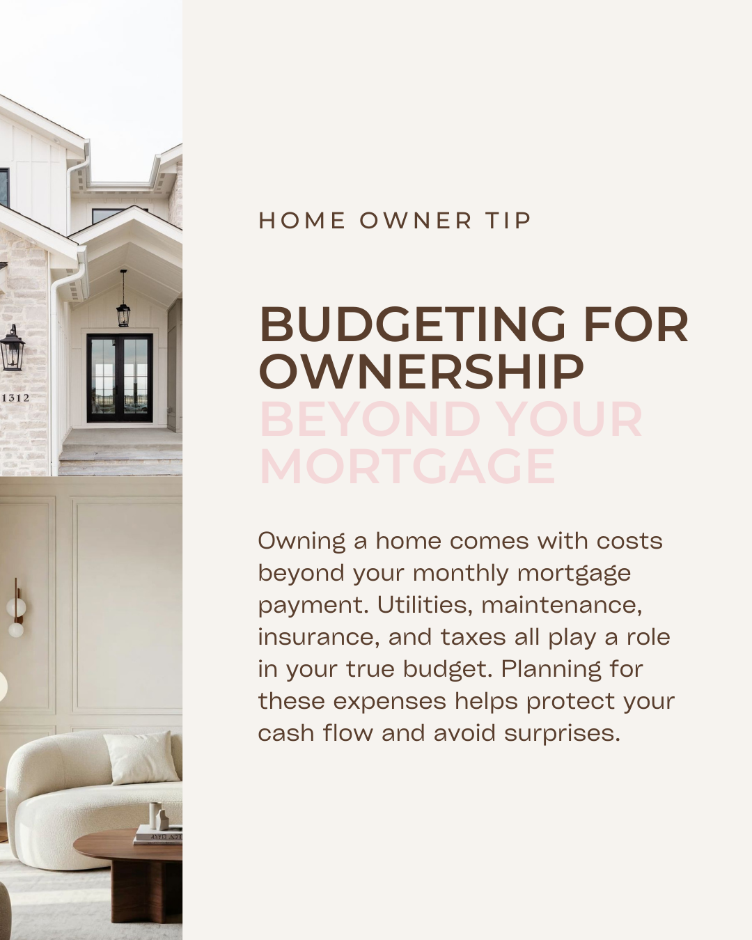 Your mortgage is just one part of the homeownership picture. Budgeting for the full cost of owning helps keep your finances balanced and stress-free. Smart planning now makes long-term ownership easier. #CanadianBroker #CanadianAgent #HomeLoan #Inves
