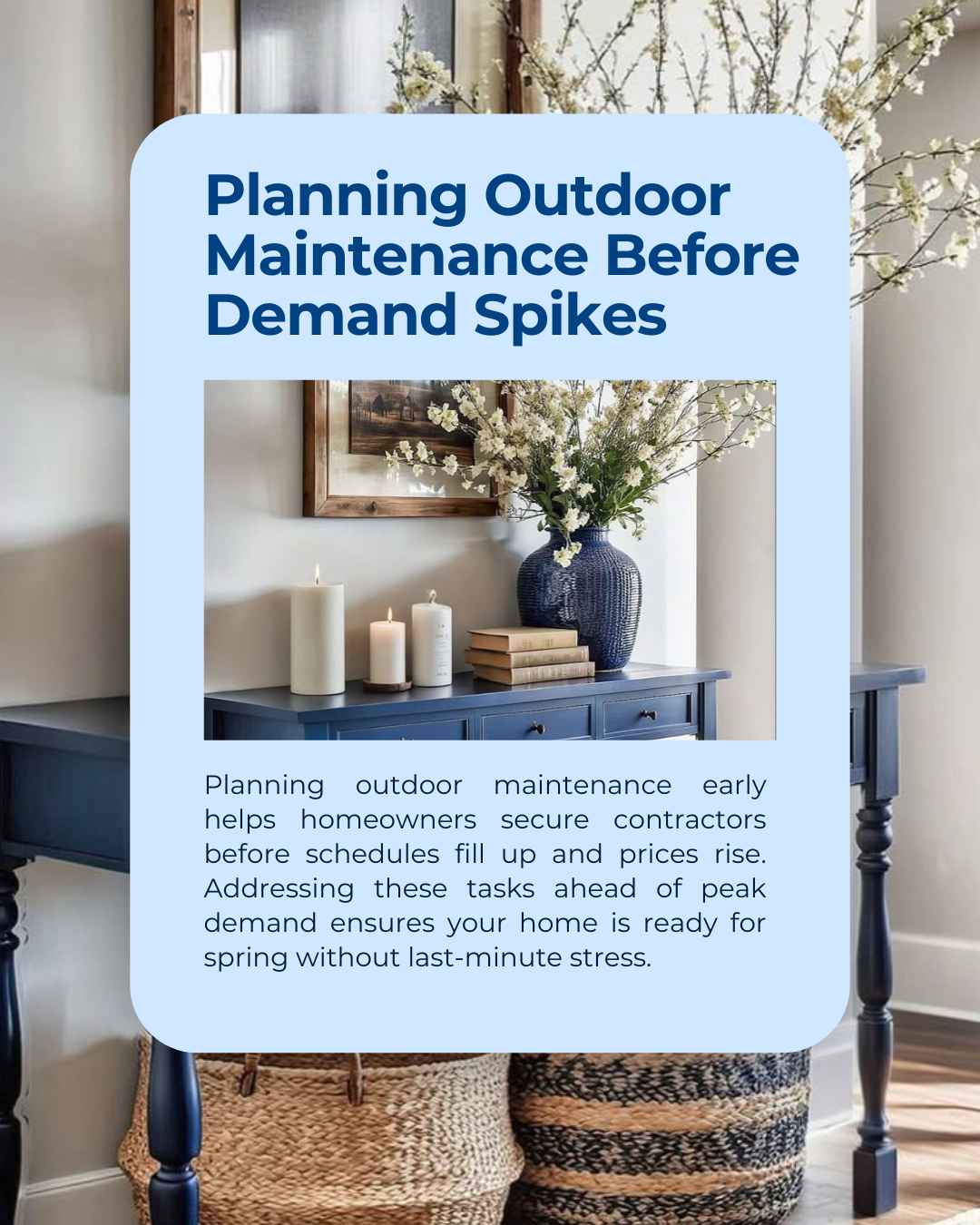 Outdoor maintenance gets booked fast once spring arrives. Planning ahead gives you more options, better timing, and peace of mind as the season changes. #CanadianBroker #CanadianAgent #HomeLoan #Investment #Finance #MortgageRate #CreditRepair #Refina