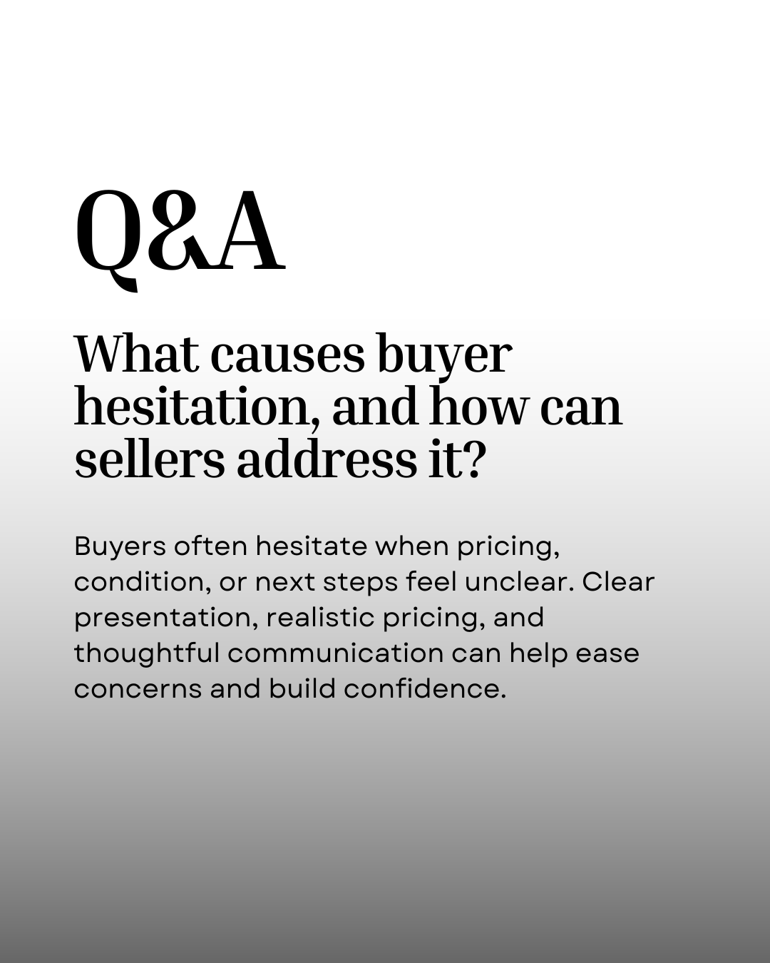 Buyer hesitation isn’t always a no, it’s often a need for clarity. Addressing concerns early through pricing, presentation, and transparency helps buyers feel confident moving forward. #Realtor #CanadianRealtor #Investment #DreamHome #MarketTrends #P