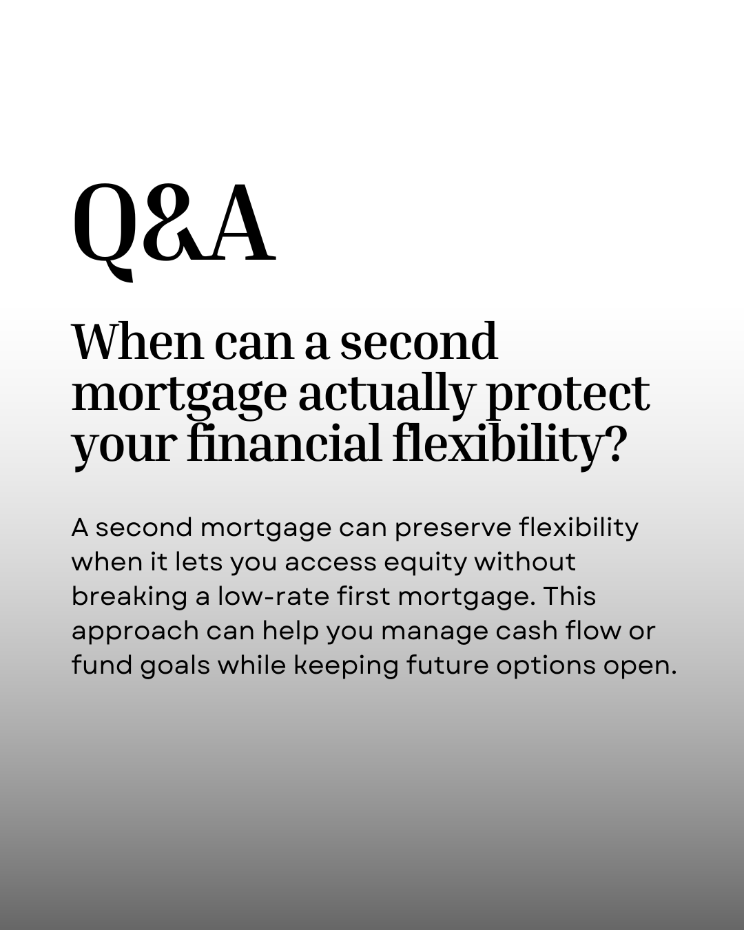 Second mortgages aren’t just about access to funds—they can be a strategic way to protect flexibility. When structured properly, they allow you to use equity without disrupting a strong first mortgage or long-term plan. #CanadianMortgages #MortgageBr