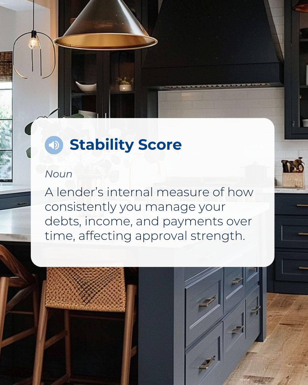 Your Stability Score plays a bigger role in mortgage approval than most people realize. It reflects how consistently you manage your income, debts, and payments—giving lenders confidence in your long-term reliability. Strengthen the habits behind you