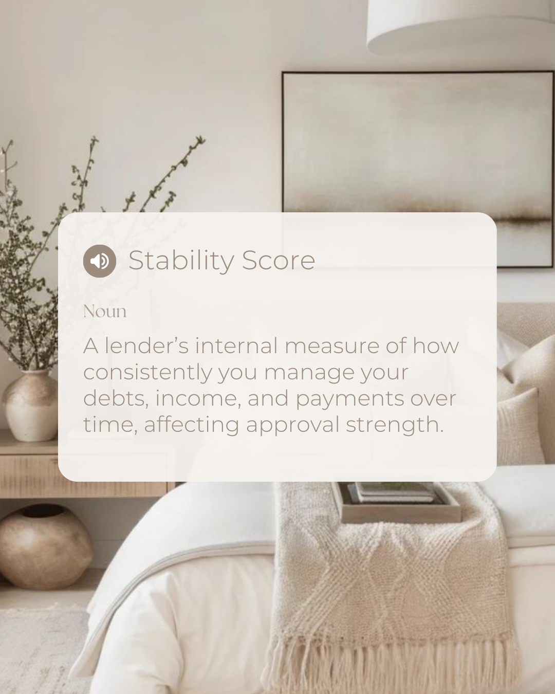 Your Stability Score plays a bigger role in mortgage approval than most people realize. It reflects how consistently you manage your income, debts, and payments—giving lenders confidence in your long-term reliability. Strengthen the habits behind you