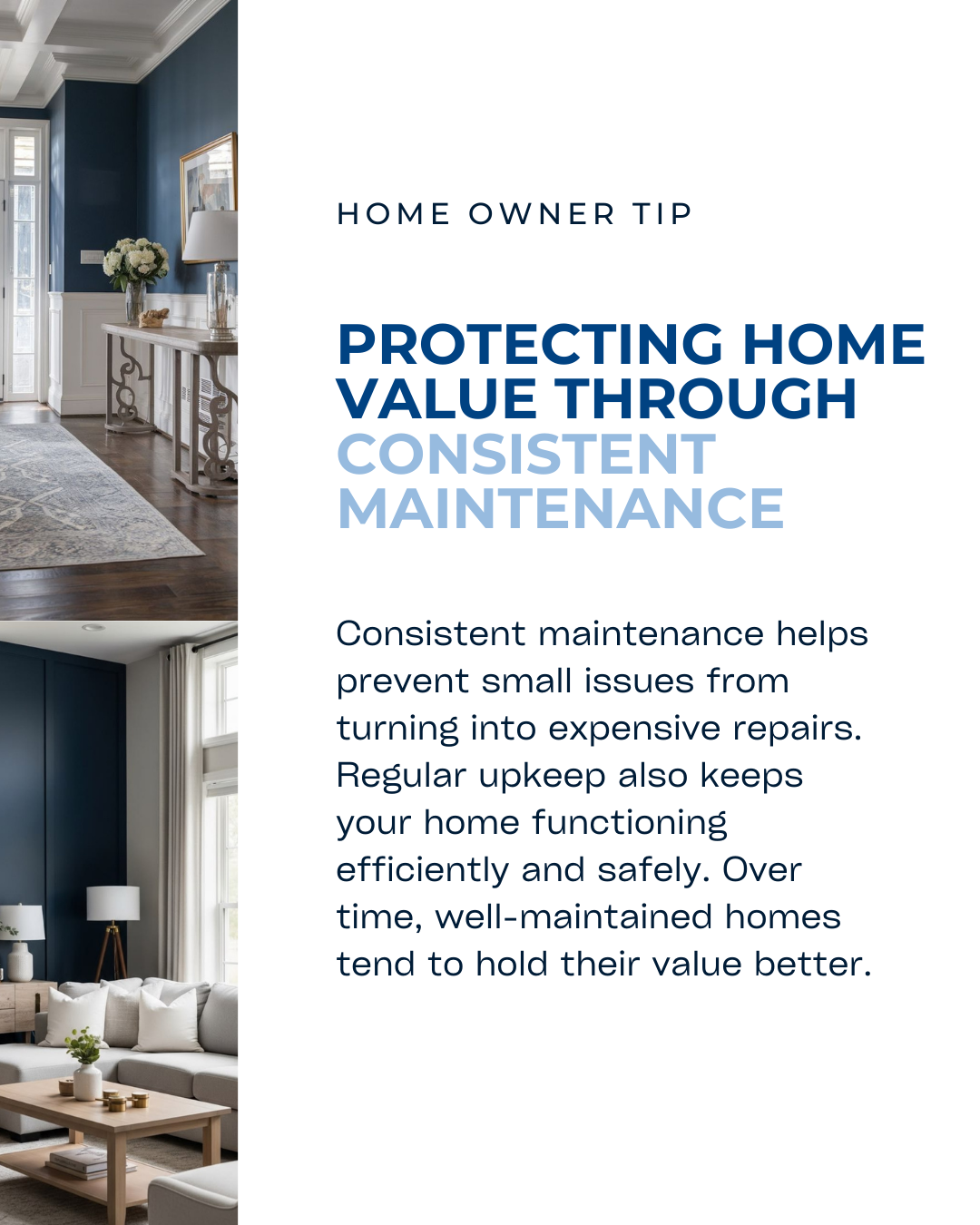 Protecting your home’s value doesn’t happen all at once, it comes from consistent care over time. Staying on top of maintenance helps preserve both the comfort of your home and its long-term investment potential. #HomeBuyingTips #PropertyMarket #Hous