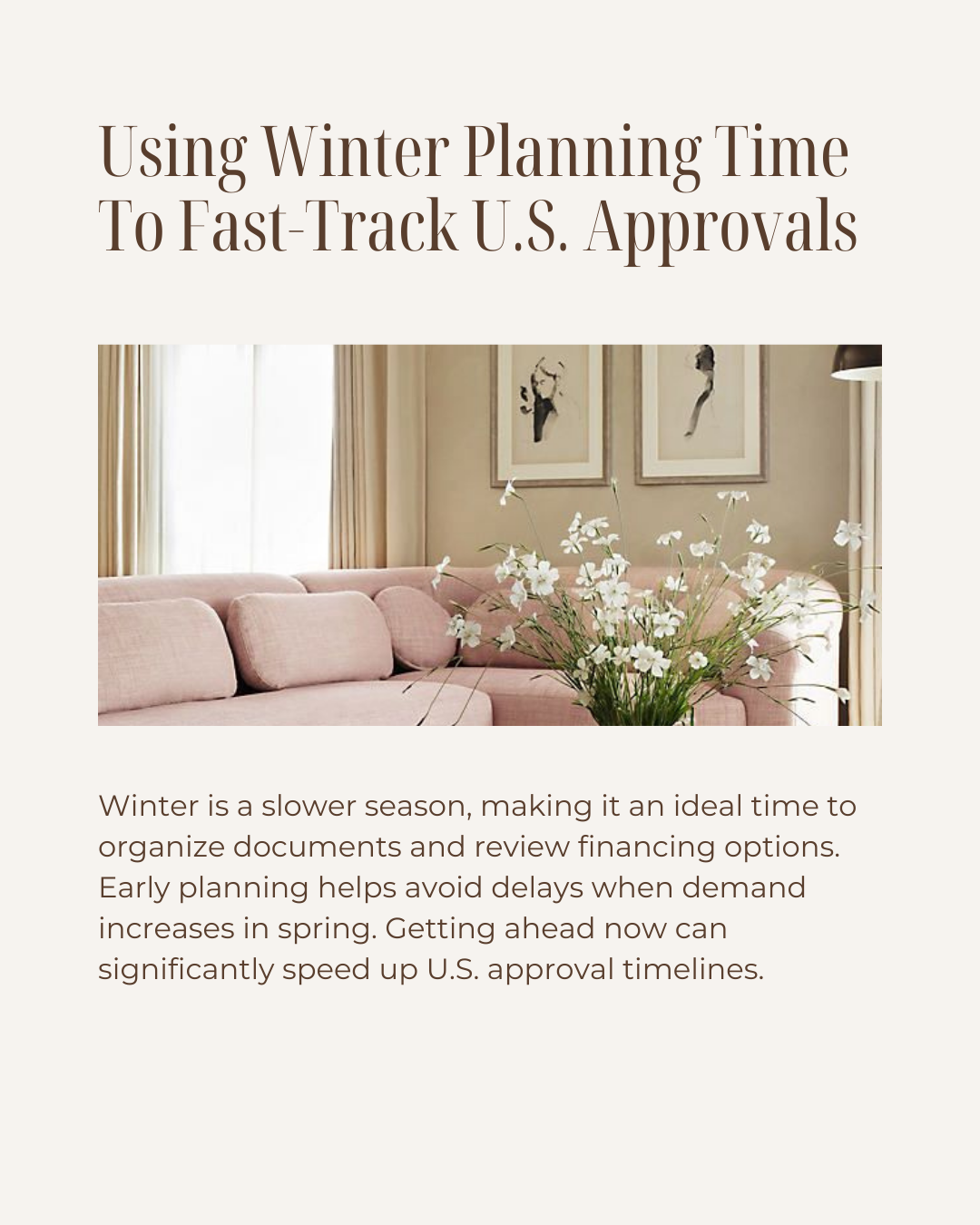 Winter planning can be your biggest advantage when it comes to U.S. financing. Taking time now to prepare documents and strategy helps fast-track approvals when you’re ready to move. Smart planning today leads to smoother cross-border buying tomorrow