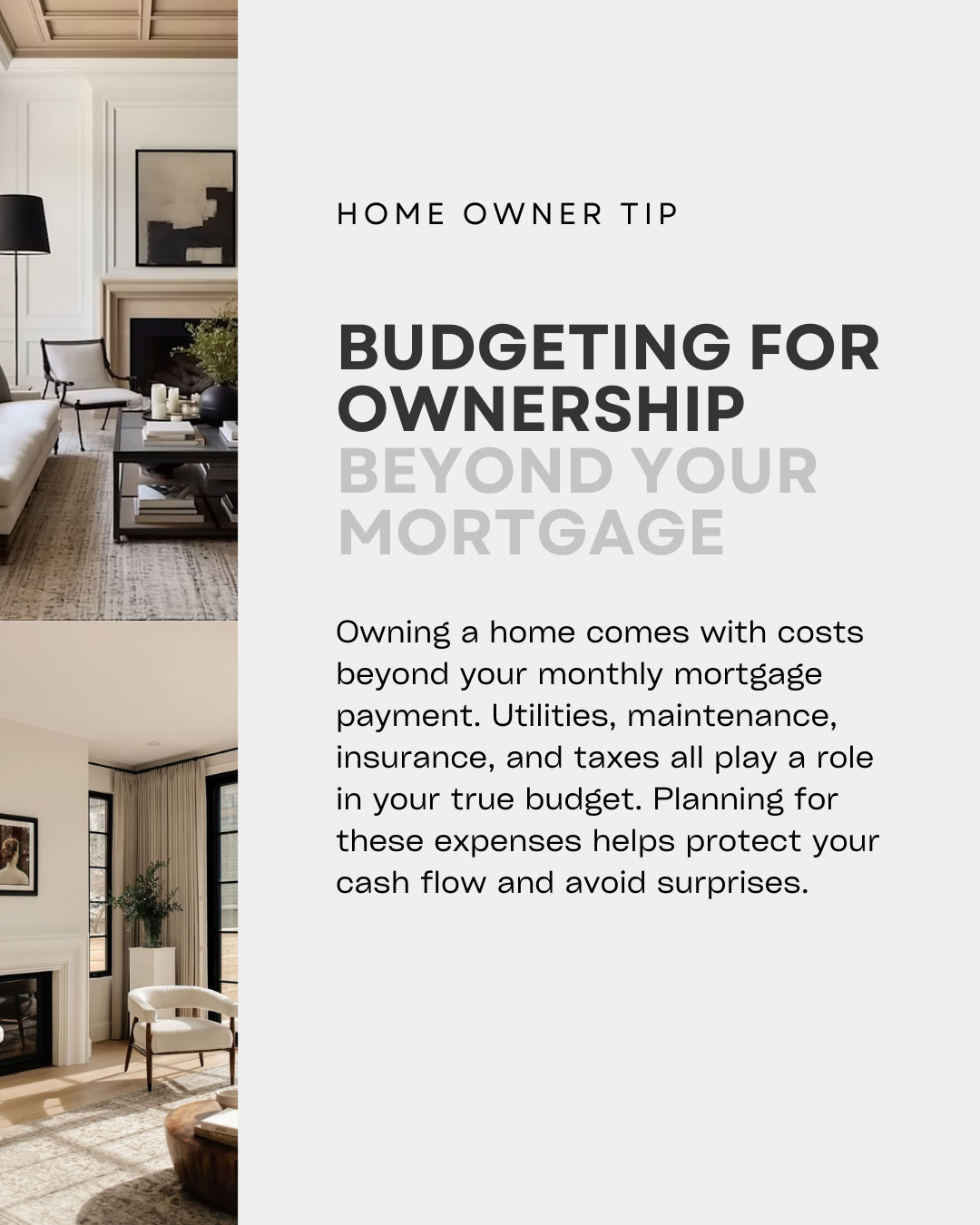 Your mortgage is just one part of the homeownership picture. Budgeting for the full cost of owning helps keep your finances balanced and stress-free. Smart planning now makes long-term ownership easier. #CanadianBroker #CanadianAgent #HomeLoan #Inves