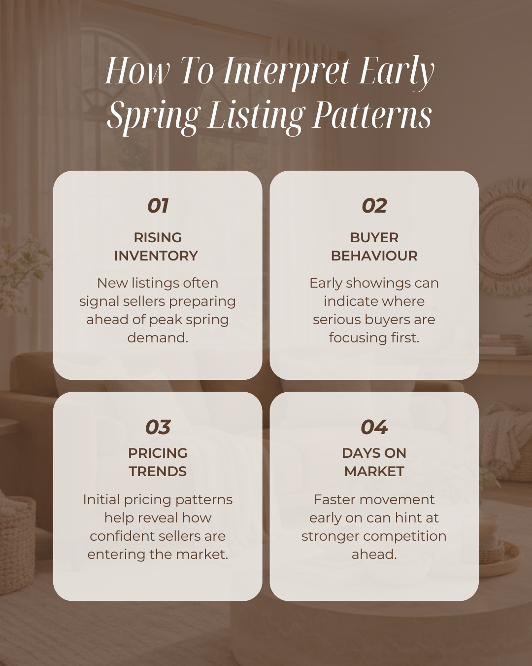 Early spring listings offer valuable insight into where the market may be headed. Paying attention to inventory, pricing, and buyer activity now helps shape smarter decisions as the season picks up. #Realtor #CanadianRealtor #Investment #DreamHome #M