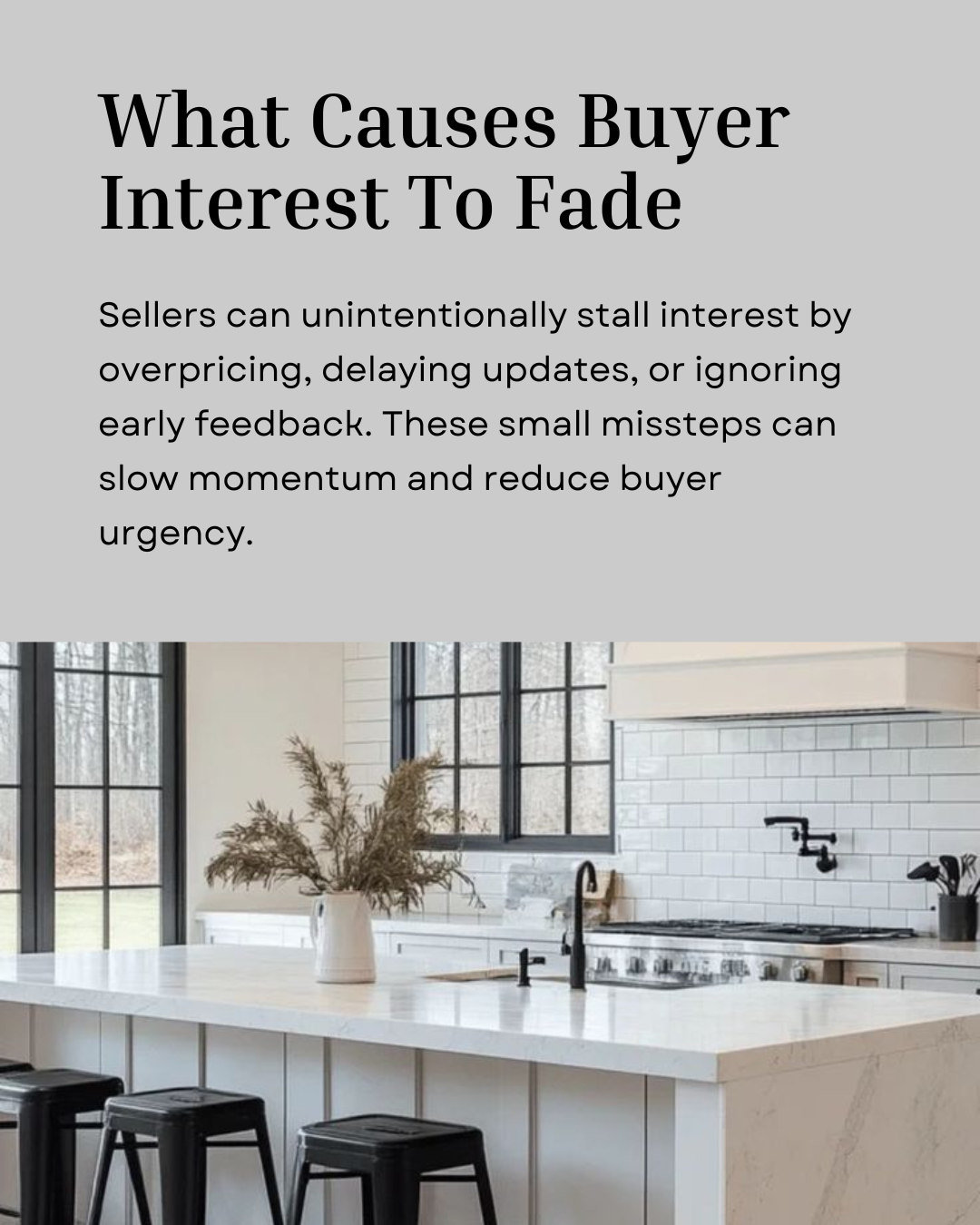Interest fades faster than most sellers realize. Staying responsive, realistic, and open to strategy adjustments helps keep momentum strong and buyers engaged. #Realtor #CanadianRealtor #Investment #DreamHome #MarketTrends #PropertyListing #ForSale #