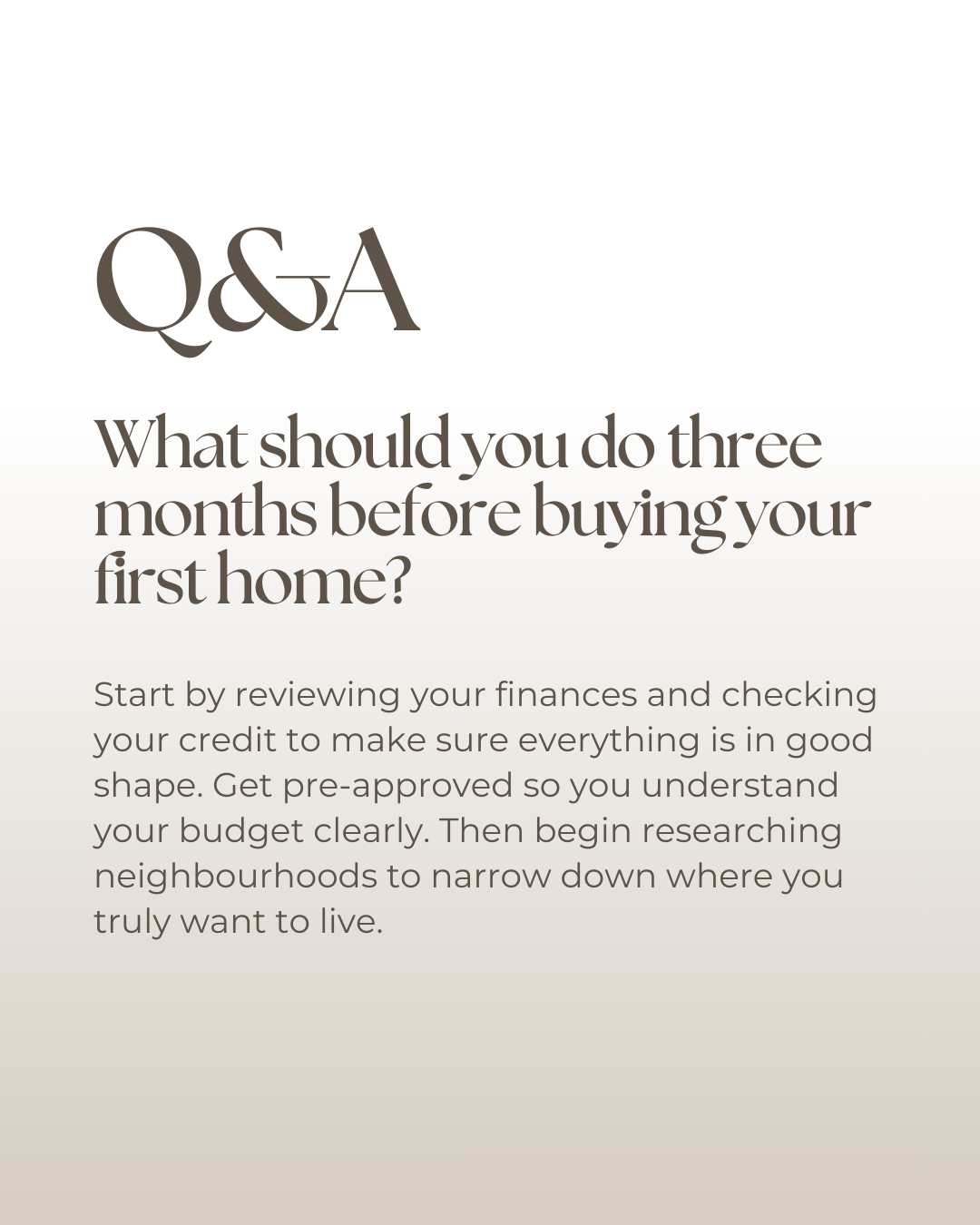 Three months before buying your first home is the perfect time to get organized. From reviewing your finances to securing pre-approval and exploring neighbourhoods, these early steps set the foundation for a confident and stress-free homebuying exper