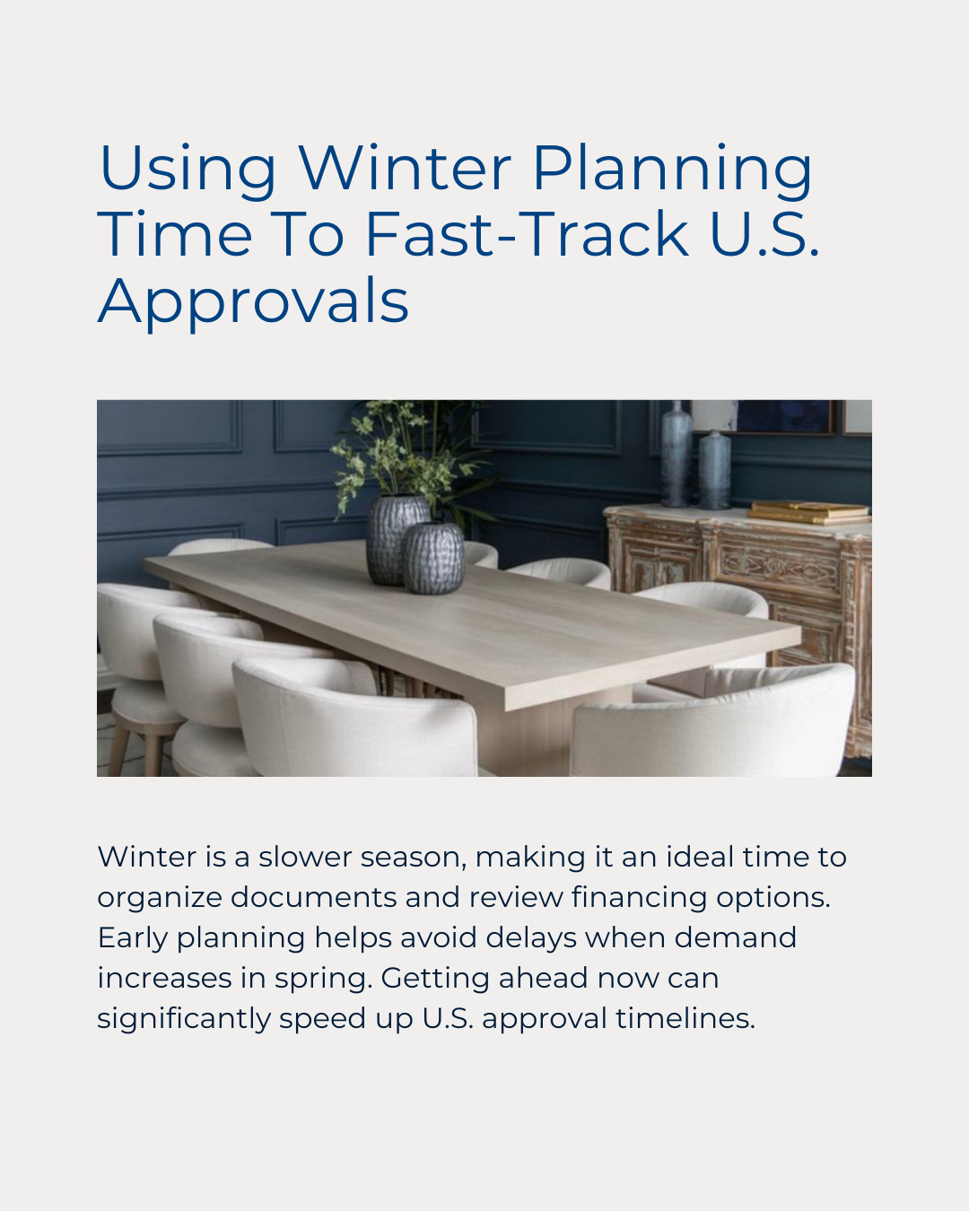Winter planning can be your biggest advantage when it comes to U.S. financing. Taking time now to prepare documents and strategy helps fast-track approvals when you’re ready to move. Smart planning today leads to smoother cross-border buying tomorrow