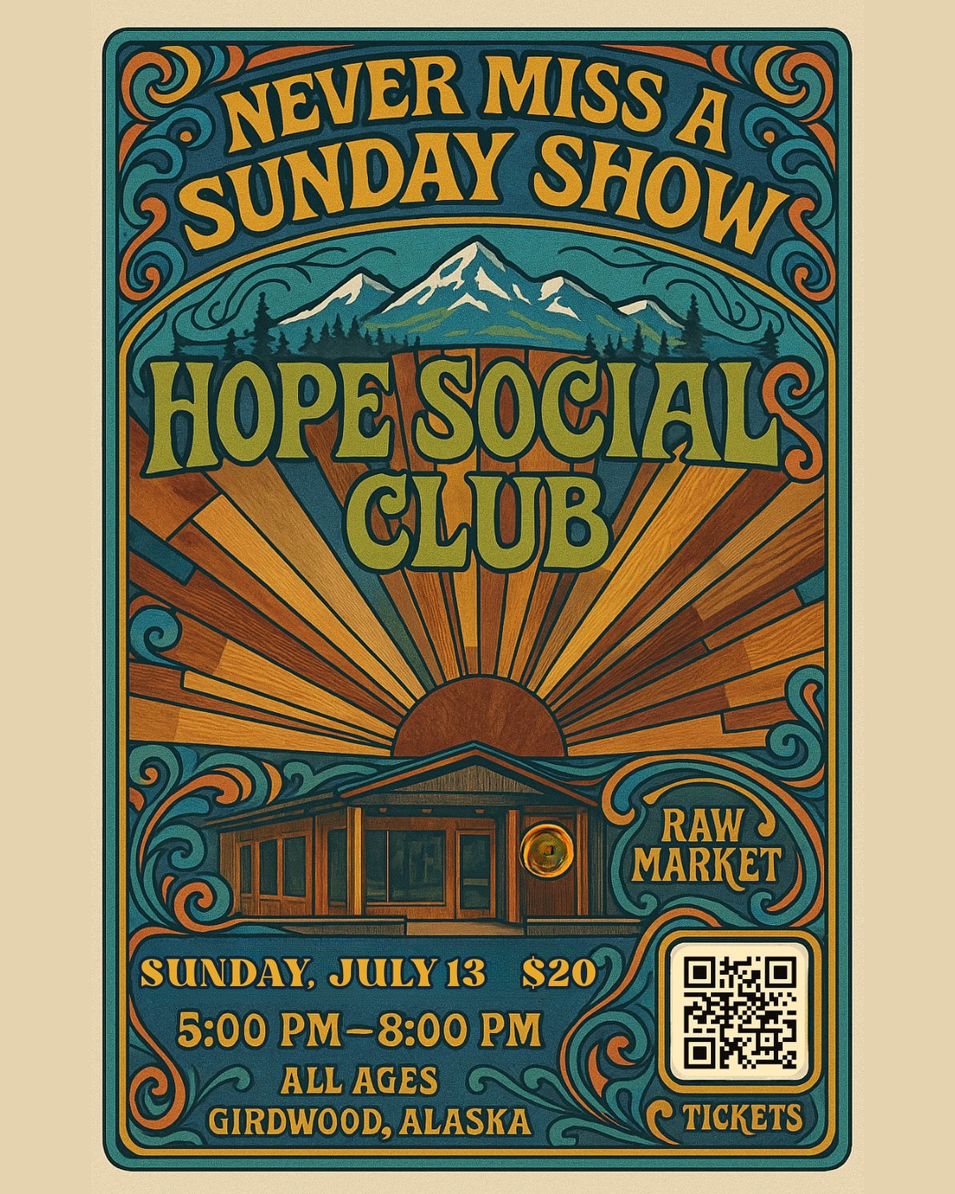 Never Miss a Sunday Show &mdash; Hope Social Club!

We&rsquo;re thrilled to welcome our good friends, Hope Social Club to the Raw Market stage on Sunday, July 13th from 5&ndash;8 PM! 

Our last Sunday show with DeadPhish Orchestra was incredible (tha