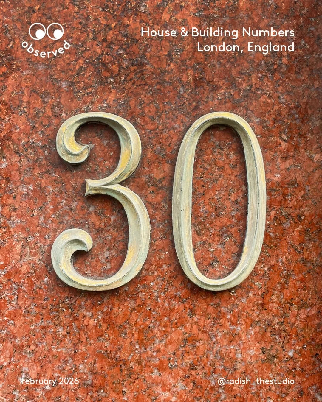 A collection of building numbers in London that I loved!
Typography 🤍