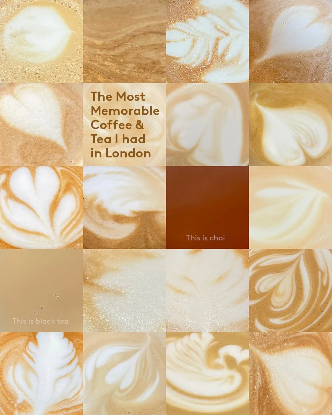 @attendantcoffee 
@jamieoliver @johnlewis 
@gordonramsaybarandgrill 
@madisonlondon1 
@nagarecoffee 
@letocaffe.official 
@chaiguys 
@hrhiggins