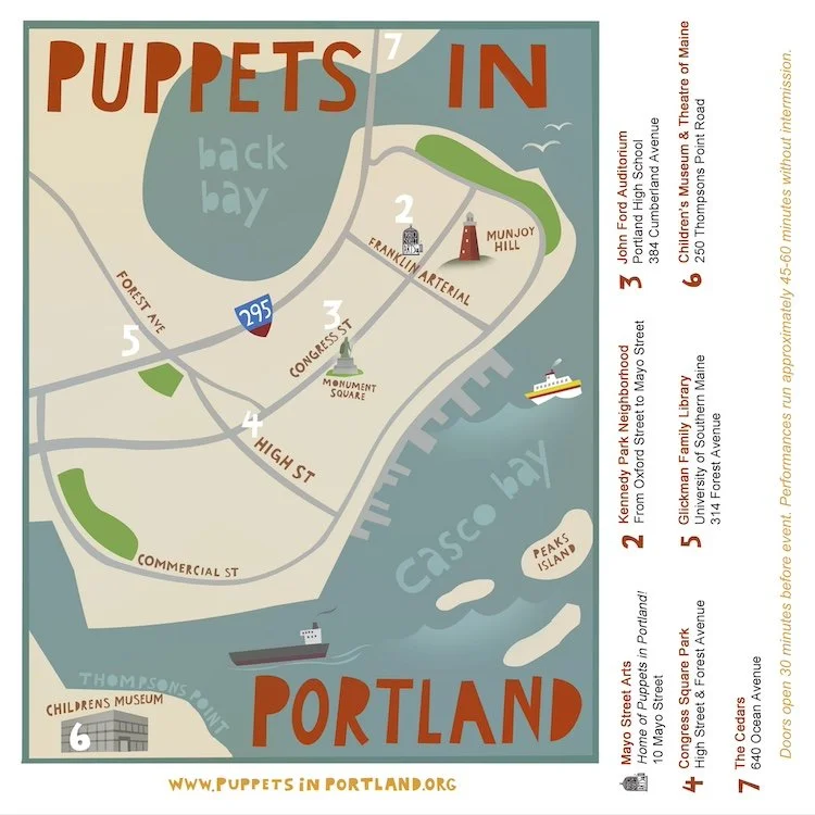 2024 Puppets in Portland Maine Festival Map